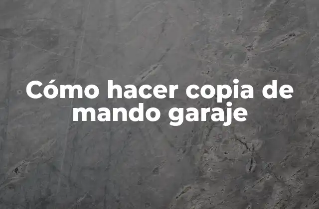 ¿Qué es una copia de mando garaje?