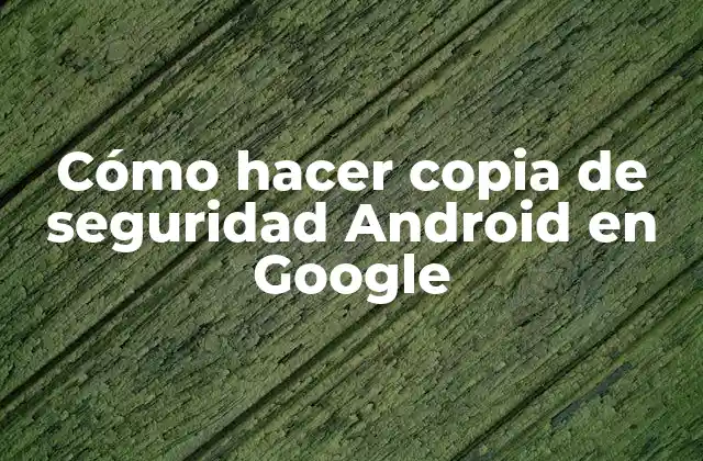 Cómo Hacer Copia de Seguridad Android en Google