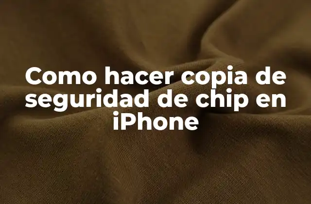 ¿Qué es hacer copia de seguridad de chip en iPhone y para qué sirve?