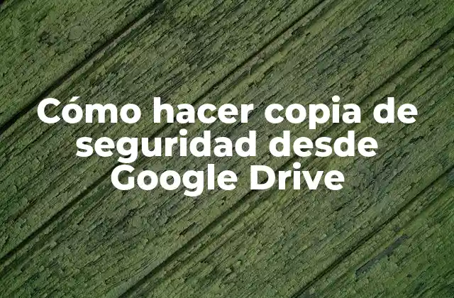 Cómo Hacer Copia de Seguridad desde Google Drive