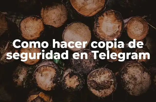 Como Hacer Copia de Seguridad en Telegram
