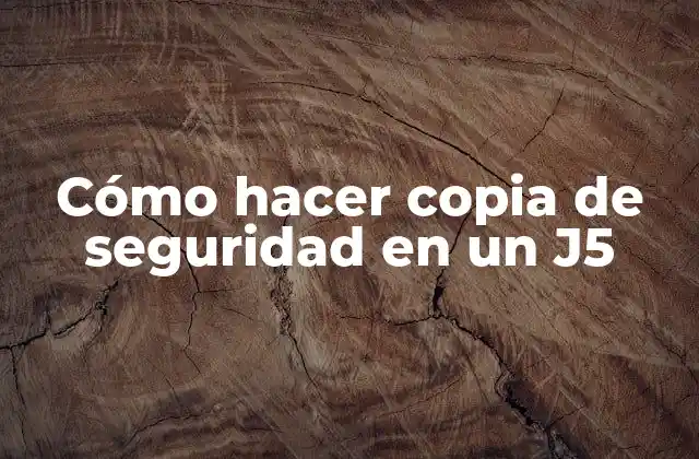 Cómo Hacer Copia de Seguridad en un J5