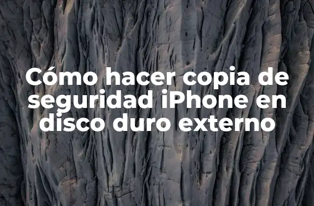 Cómo hacer copia de seguridad iPhone en disco duro externo