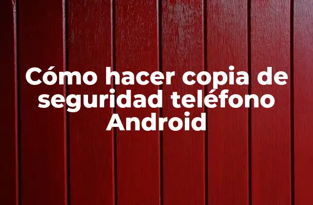 Cómo Hacer Copia de Seguridad Teléfono Android
