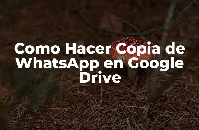 Como Hacer Copia de Whatsapp en Google Drive