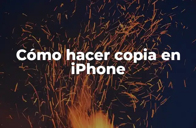 Cómo Hacer Copia en Iphone