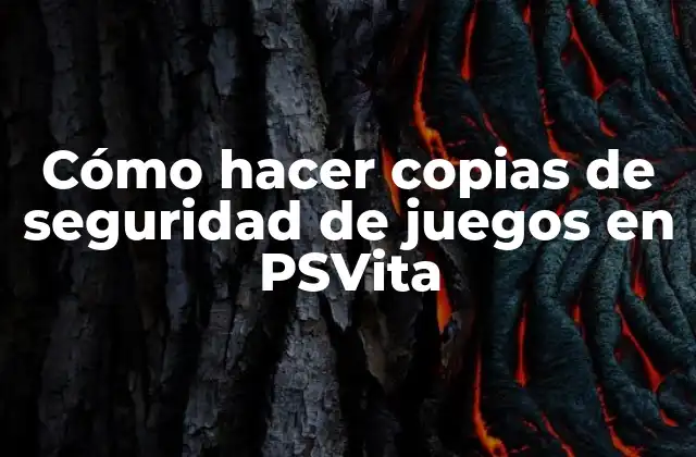 Cómo Hacer Copias de Seguridad de Juegos en Psvita