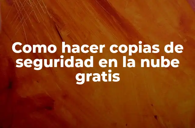 Como Hacer Copias de Seguridad en la Nube Gratis