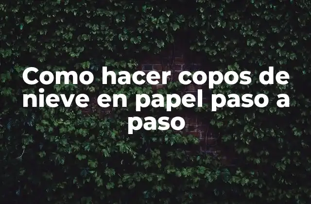 ¿Qué son los copos de nieve en papel?