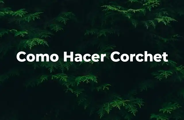 Como Hacer Corchet