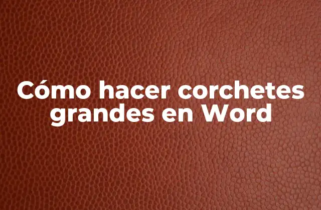 Cómo Hacer Corchetes Grandes en Word