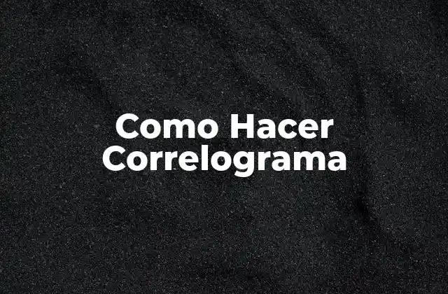 Como Hacer Correlograma