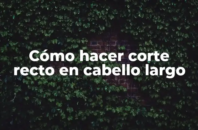 Cómo Hacer Corte Recto en Cabello Largo