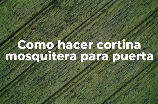 Como Hacer Cortina Mosquitera para Puerta