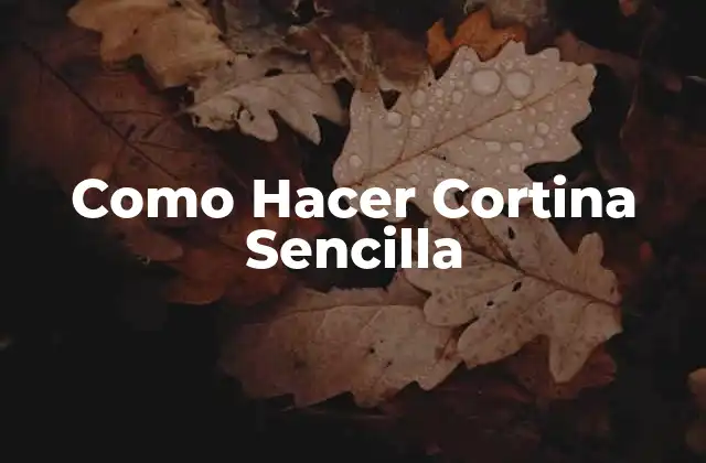 Como Hacer Cortina Sencilla