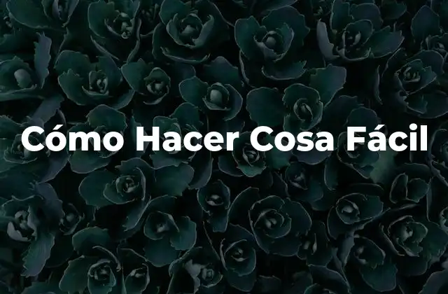 Cómo Hacer Cosa Fácil