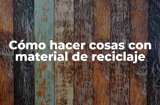 Cómo Hacer Cosas con Material de Reciclaje