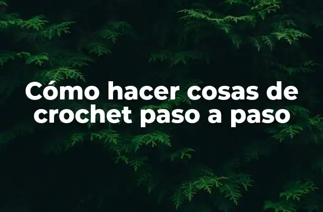 Cómo Hacer Cosas de Crochet Paso a Paso