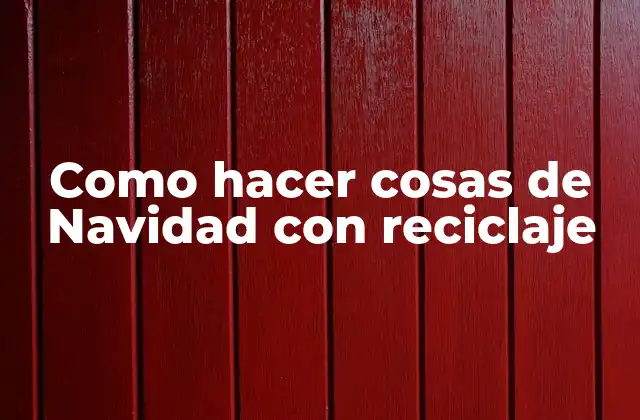 Como Hacer Cosas de Navidad con Reciclaje