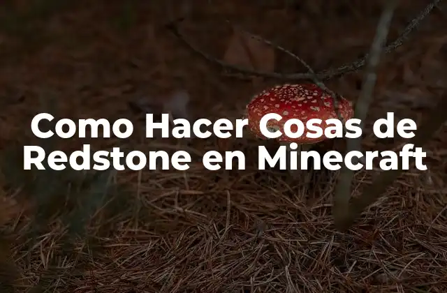 Como Hacer Cosas de Redstone en Minecraft