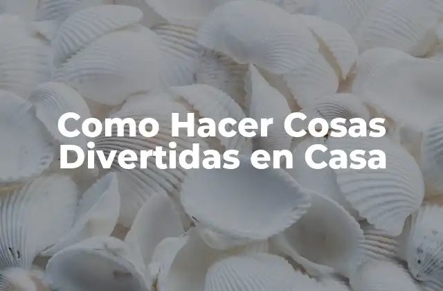 Como Hacer Cosas Divertidas en Casa
