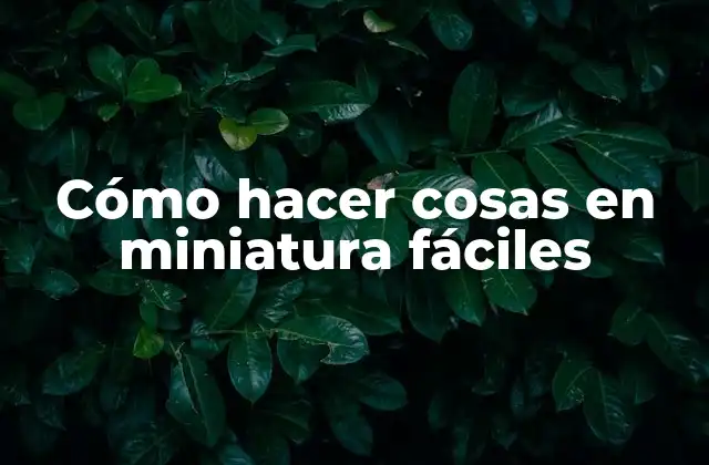 Cómo Hacer Cosas en Miniatura Fáciles