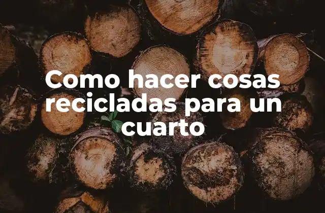 Como Hacer Cosas Recicladas para un Cuarto