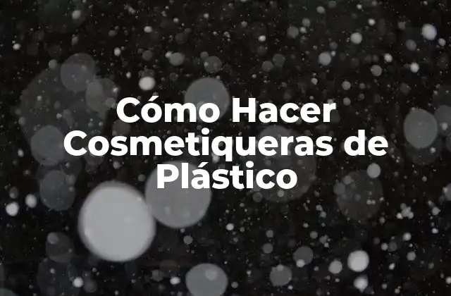 Cómo Hacer Cosmetiqueras de Plástico