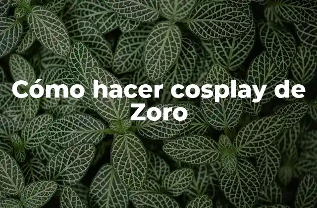 Cómo Hacer Cosplay de Zoro