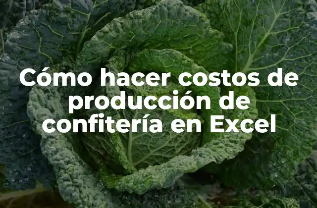 Cómo Hacer Costos de Producción de Confitería en Excel