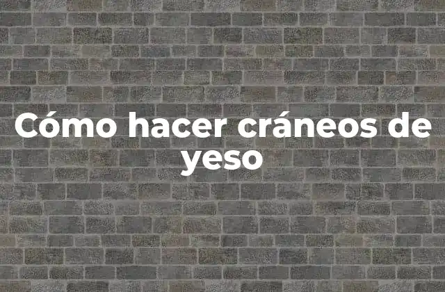 Cómo Hacer Cráneos de Yeso 2 Cómo hacer cráneos de yeso