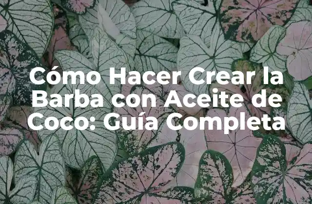 Cómo Hacer Crear la Barba con Aceite de Coco: Guía Completa
