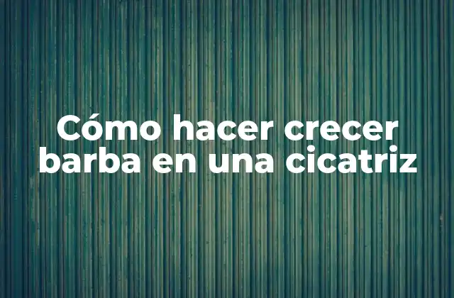 Cómo Hacer Crecer Barba en una Cicatriz