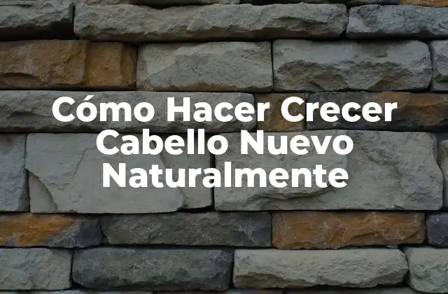 Cómo Hacer Crecer Cabello Nuevo Naturalmente