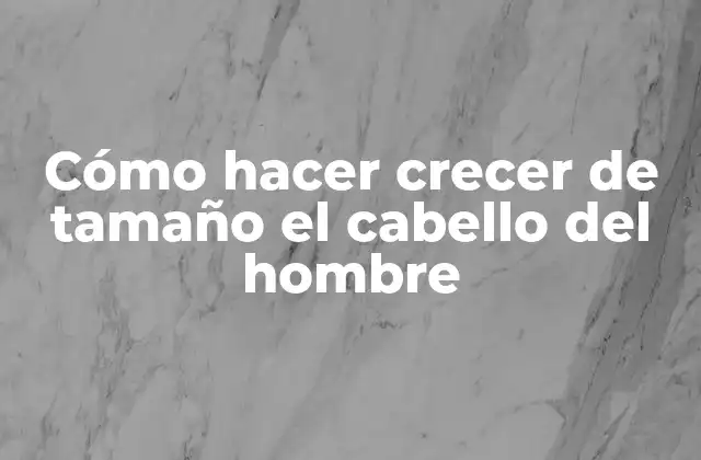 Cómo Hacer Crecer de Tamaño el Cabello Del Hombre