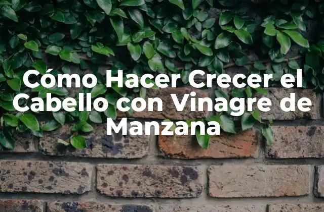Cómo Hacer Crecer el Cabello con Vinagre de Manzana