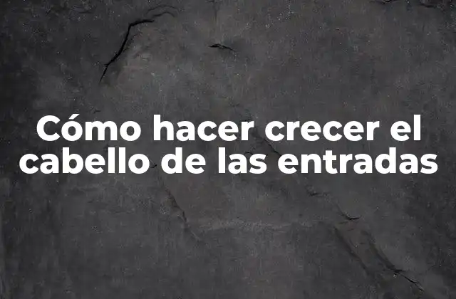 Cómo Hacer Crecer el Cabello de las Entradas