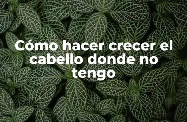 Cómo Hacer Crecer el Cabello Donde No Tengo