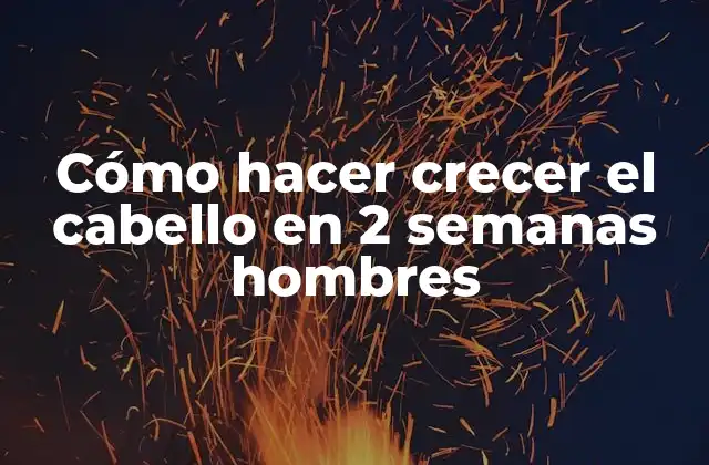 Cómo Hacer Crecer el Cabello en 2 Semanas Hombres