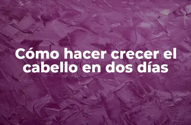 Cómo Hacer Crecer el Cabello en Dos Días