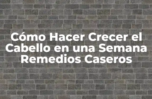 Cómo Hacer Crecer el Cabello en una Semana Remedios Caseros