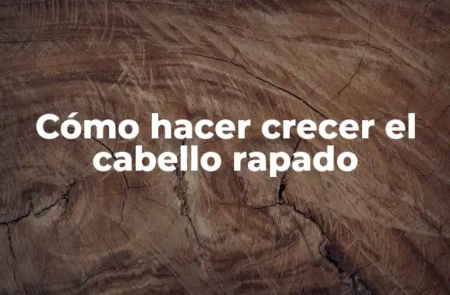 Cómo hacer crecer el cabello rapado