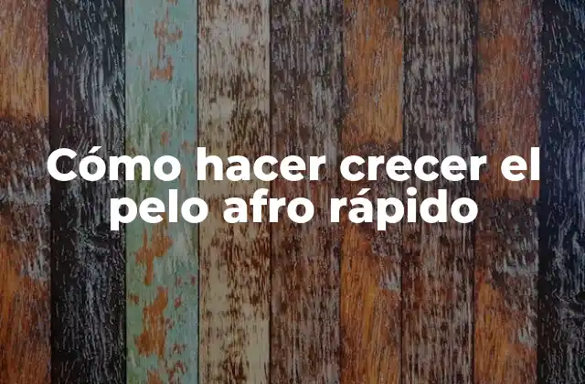 Cómo Hacer Crecer el Pelo Afro Rápido
