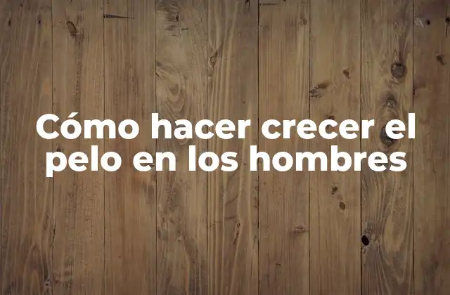 Cómo Hacer Crecer el Pelo en los Hombres