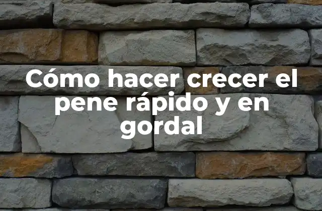 Cómo Hacer Crecer el Pene Rápido y en Gordal