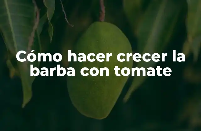 Cómo Hacer Crecer la Barba con Tomate