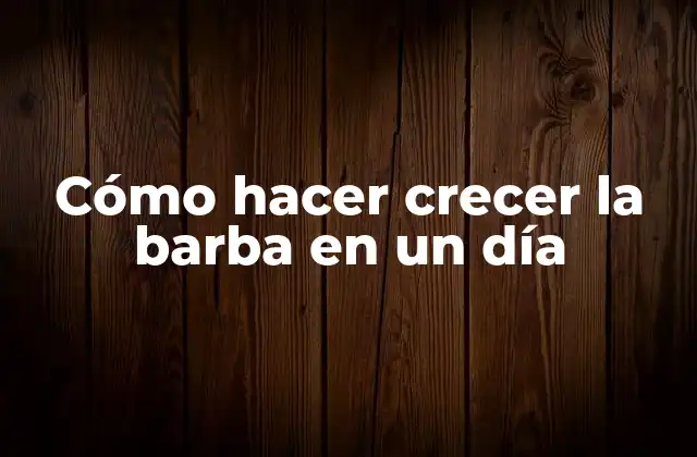 Cómo Hacer Crecer la Barba en un Día