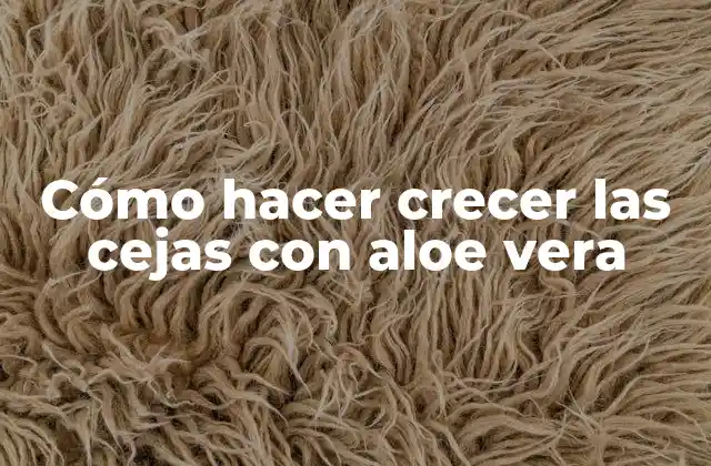Cómo Hacer Crecer las Cejas con Aloe Vera