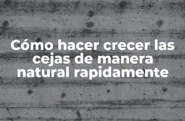 Cómo Hacer Crecer las Cejas de Manera Natural Rapidamente