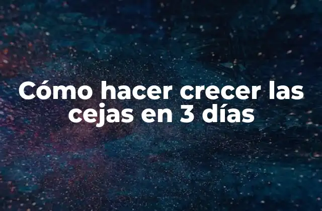 Cómo Hacer Crecer las Cejas en 3 Días
